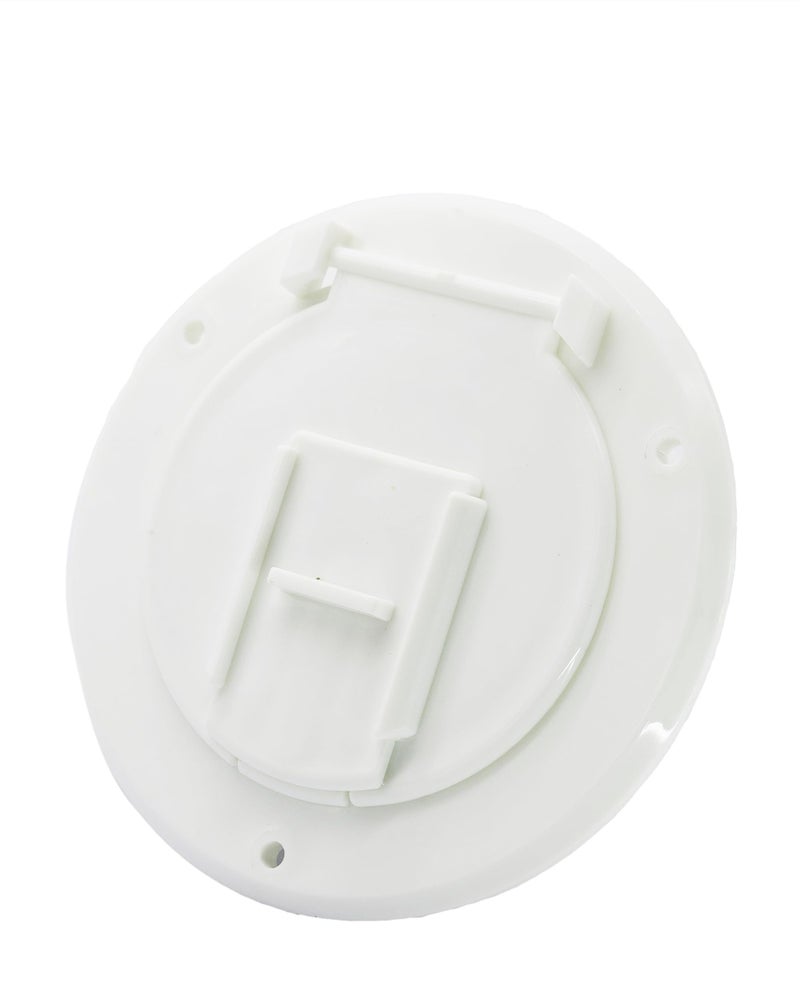 X-Haibei RV Trailer Camper Electric Power Cord Cable Hatch Round Fits 2-3/4 inches Dia. Hole Flip Up Cover (White) - Image 1